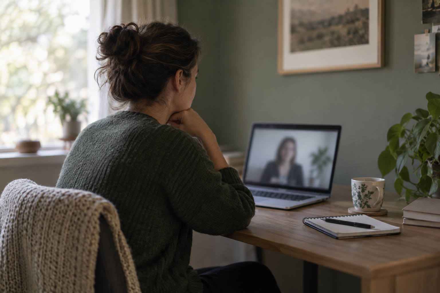 A private online therapy conversation